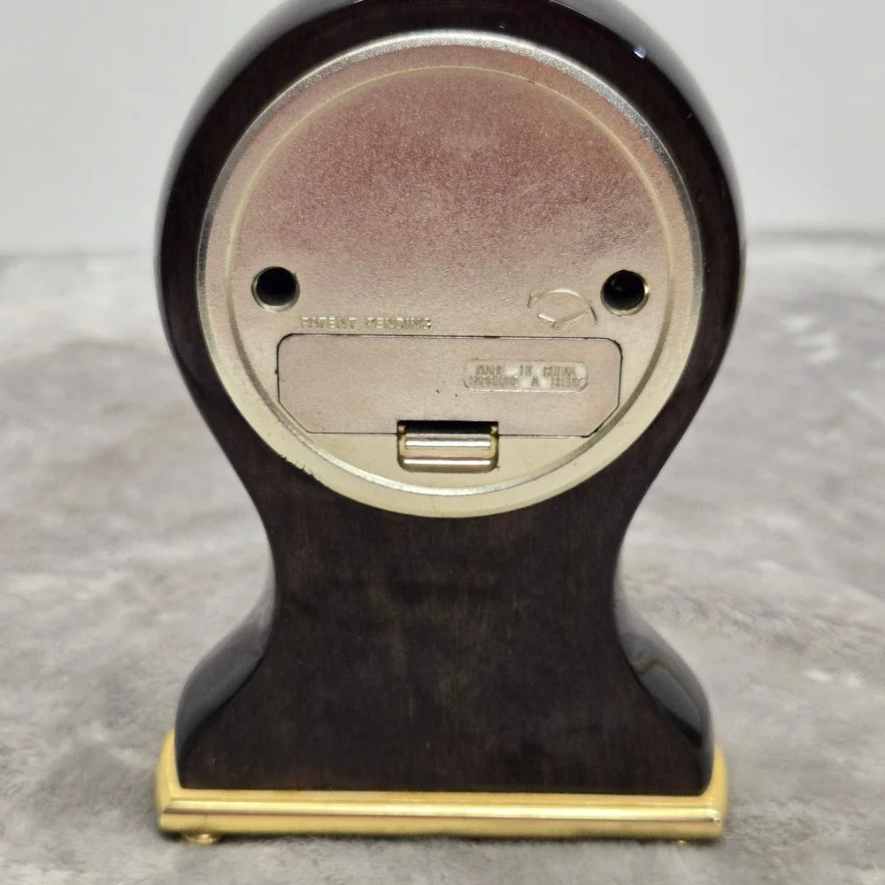 Seth Thomas Dark Wood Gold Accent Desk Clock Mantel Style Analog Timepiece Works